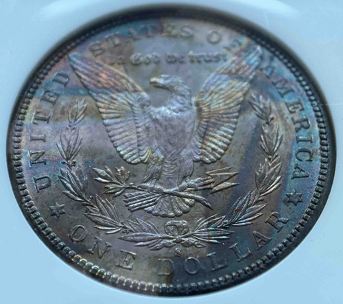 Moneda de dólar Morgan de San Francisco de 1881, tono MS65