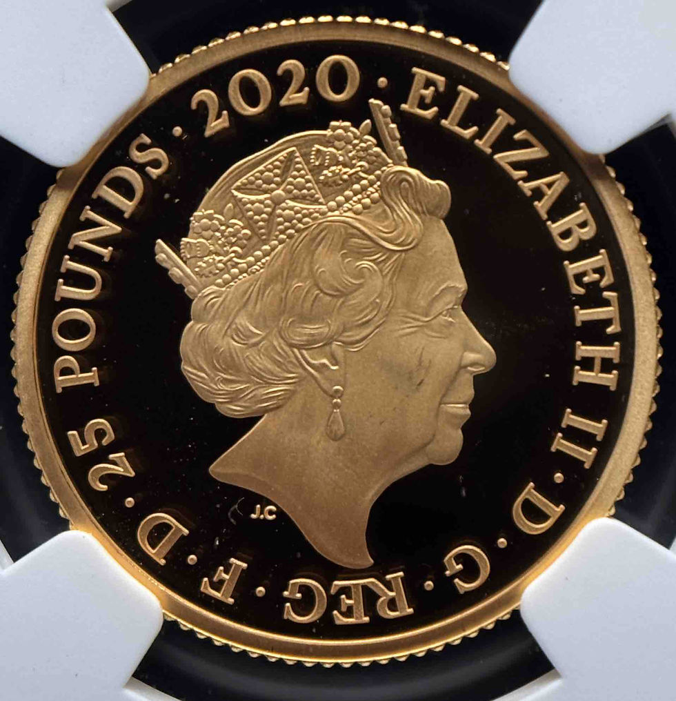 Thumbnail: 2020 British 25 Pound Gold Proof Coin Featuring Music Legends "Elton John" First Releases NGC PF69 ULTRA CAM
