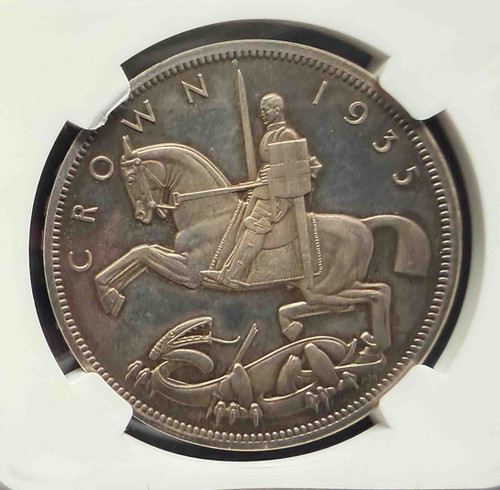 1935年 英国 ジョージ5世 ジュビリークラウン銀貨 NGC PF63 Raised
