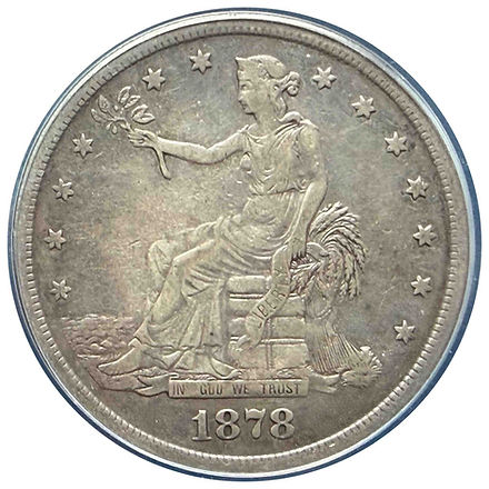 アメリカ銀貨　３点　R72-1 アメリカ 1878-S トレードダラー銀貨 ANACS VF30 GoldSilverjapan
