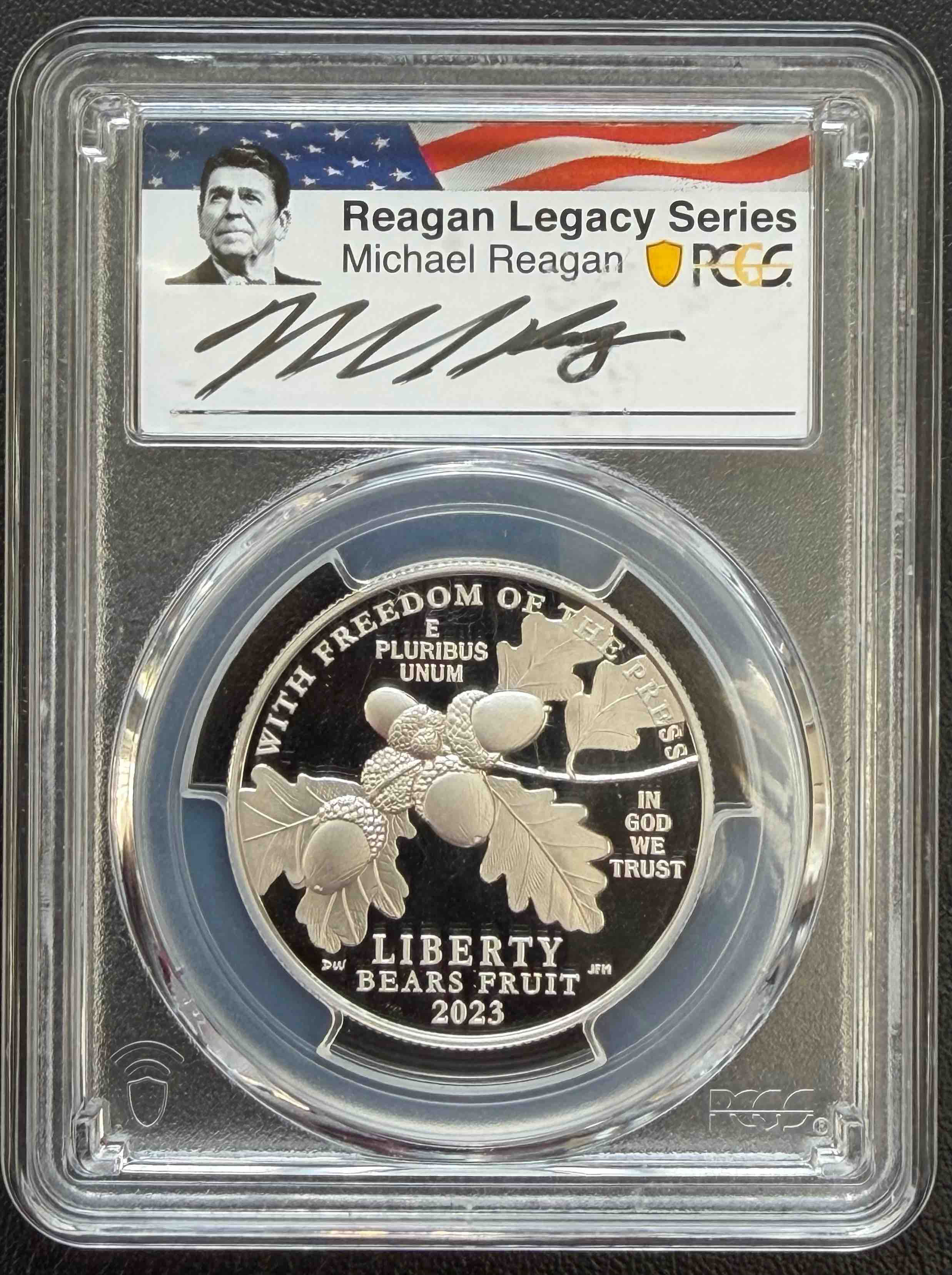 アメリカ合衆国 2023年-W 100ドル プラチナコイン Freedom of the Press PR70DCAM Reagan Legacy Series