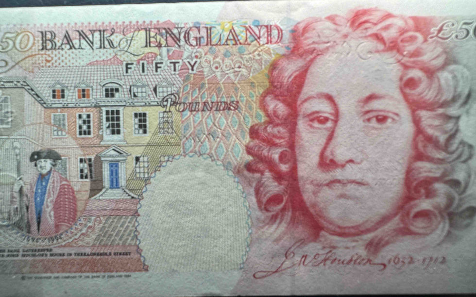 サムネイル： イングランド銀行 50ポンド紙幣 1994年発行 サー・ジョン・フーブロン肖像