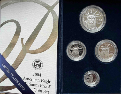 【至高の鏡面】イーグル銀貨 2004年 プルーフ 2枚セット NGC PF69 2004年 アメリカン・プラチナ・イーグル プルーフ 4枚セット（1oz・1