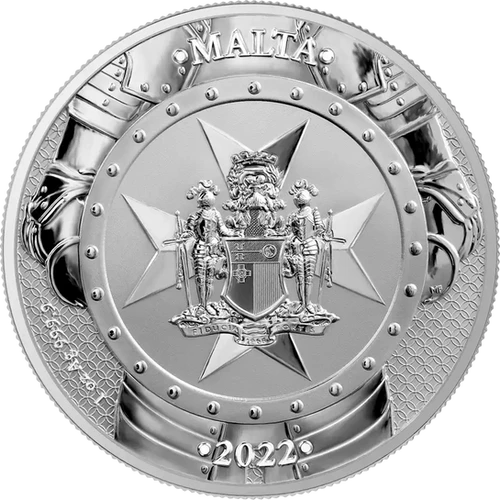 希少　マルタ　マルタ十字紋　1オンス銀貨　本物保証 2022年 マルタ 銀貨《過去の騎士たち》5ユーロ 1オンス BU
