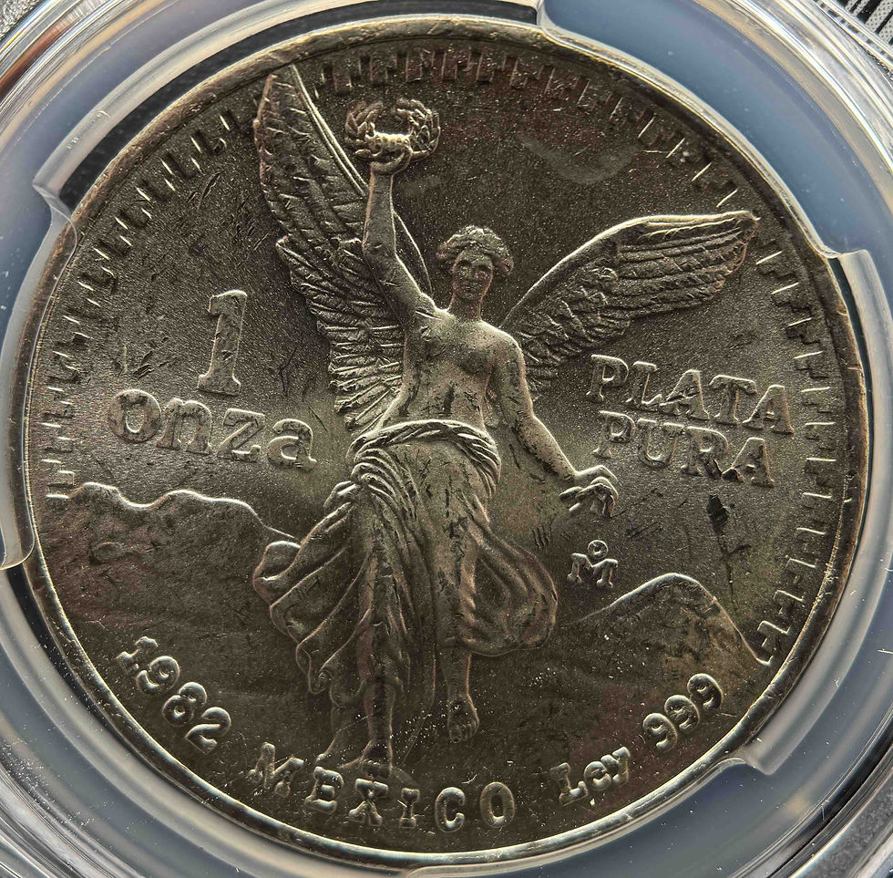 メキシコ 銀貨 1882年 リベルタッド 1982年 メキシコ リベルタード銀貨 PCGS MS65 | GoldSilverJapan