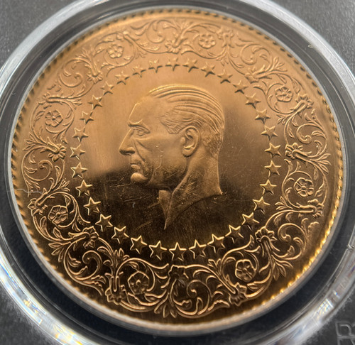 最高鑑定品】 1965年 トルコ 250クルシュ 金貨PCGS認定 MS64