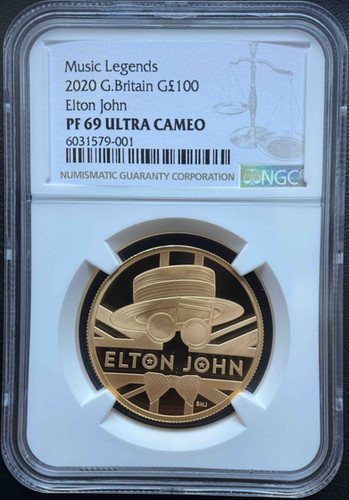 2020年 イギリス 100ポンド金貨 プルーフ ミュージック・レジェンズ