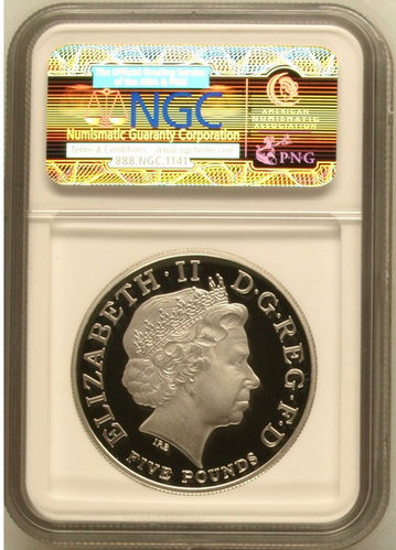 2010 英国 ロンドンオリンピック カウントダウン 5ポンド銀貨 PF69