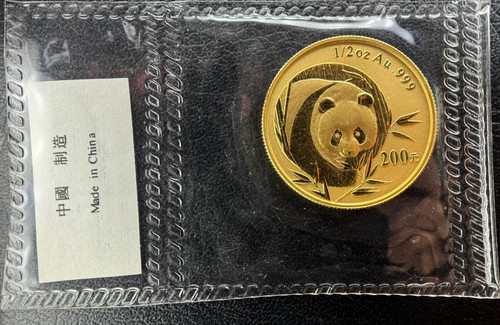 中国パンダ金貨 2003年 1/2オンス 純金– 額面200元