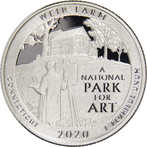 2020年 アメリカ ウィア・ファーム国立史跡 銀製25セントプルーフ