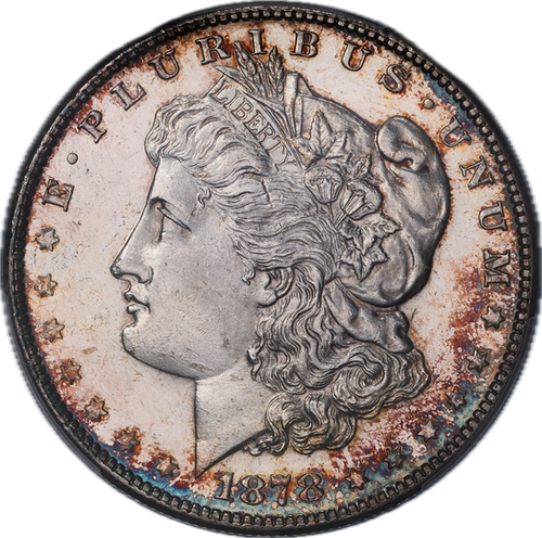 アメリカ モルガンダラー銀貨1878-s MS-64 PCGS トーンコイン