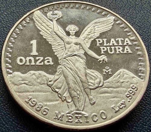 1986年 メキシコ 1オンス 銀貨 リベルタード .999シルバー