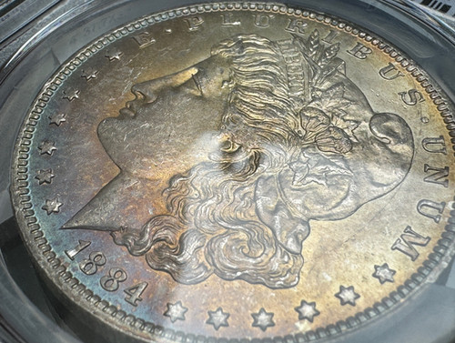 アメリカ モルガンダラー銀貨1884 O PCGS MS 63トーンコイン