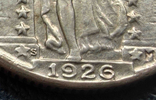 1926-S アメリカ 25セント銀貨 スタンディング・リバティ・クォーター