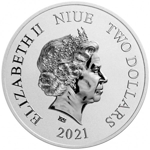 2021年 ニウエ ディズニー ミッキークリスマス 銀貨 1オンス クリア