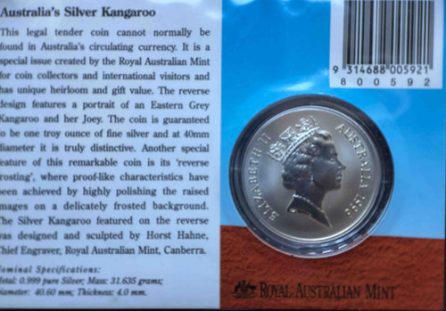 1996年 オーストラリア シルバー・カンガルー 1ドル銀貨 オリジナル