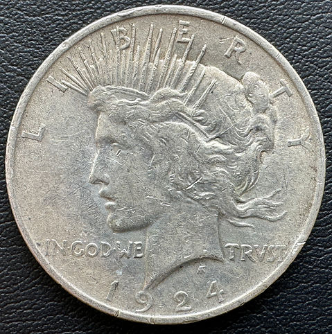1924 年アメリカピースドル1$銀貨、旧硬貨 | GoldSilverJapan