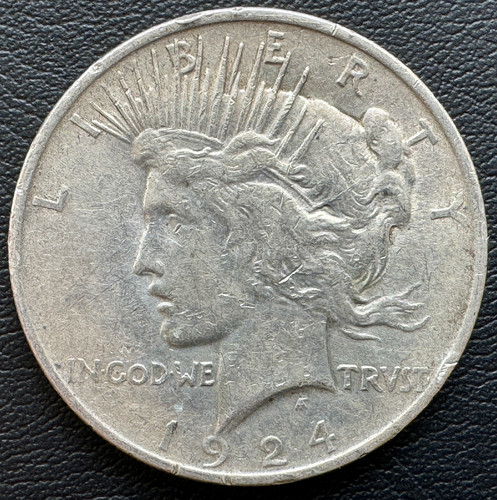 1924 年アメリカピースドル1$銀貨、旧硬貨 | GoldSilverJapan
