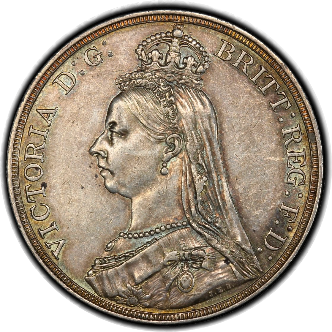 イギリス 1クラウン銀貨 ヴィクトリア女王「ジュビリーヘッド」 1887