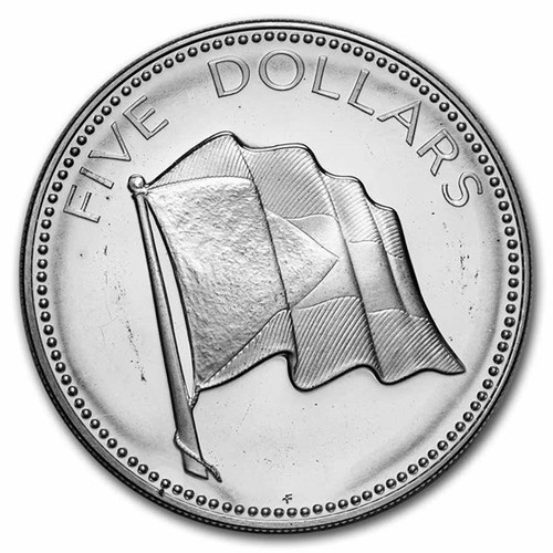 1974–1980 バハマ シルバー $5 銀貨 フランクリンミント製・1.2527
