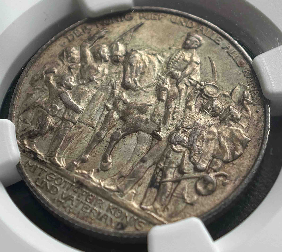 サムネイル： 1913年 ドイツ帝国 プロイセン王国発行  2マルク銀貨「ナポレオン戦争宣戦布告100周年記念