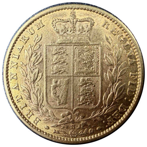 1871年Sミント イギリス ヴィクトリア女王 1ソブリン金貨 シールド
