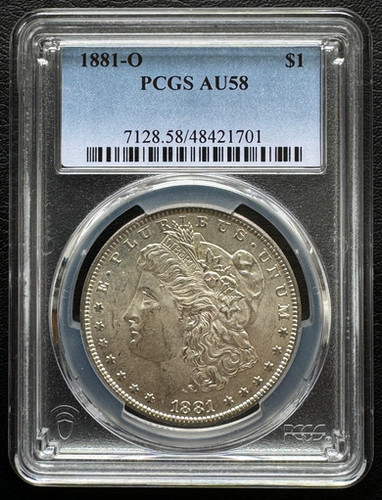 美国摩根银元 1881 年版 AU58 PCGS 评级 | GoldSilverJapan