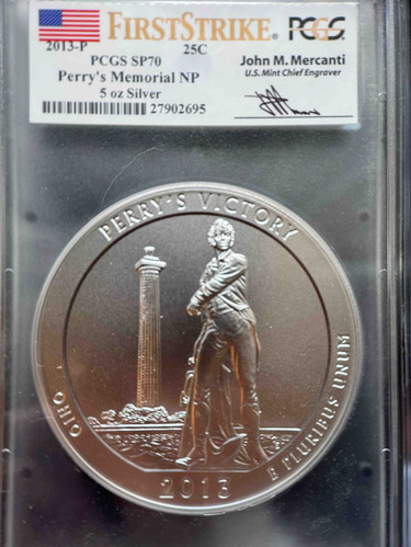 2013年ペリー勝利記念5オンス銀貨PCGS SP70 First Strike アメリカ 2013年 ペリーの勝利記念 5オンス銀貨】PCGS SP70 ファースト