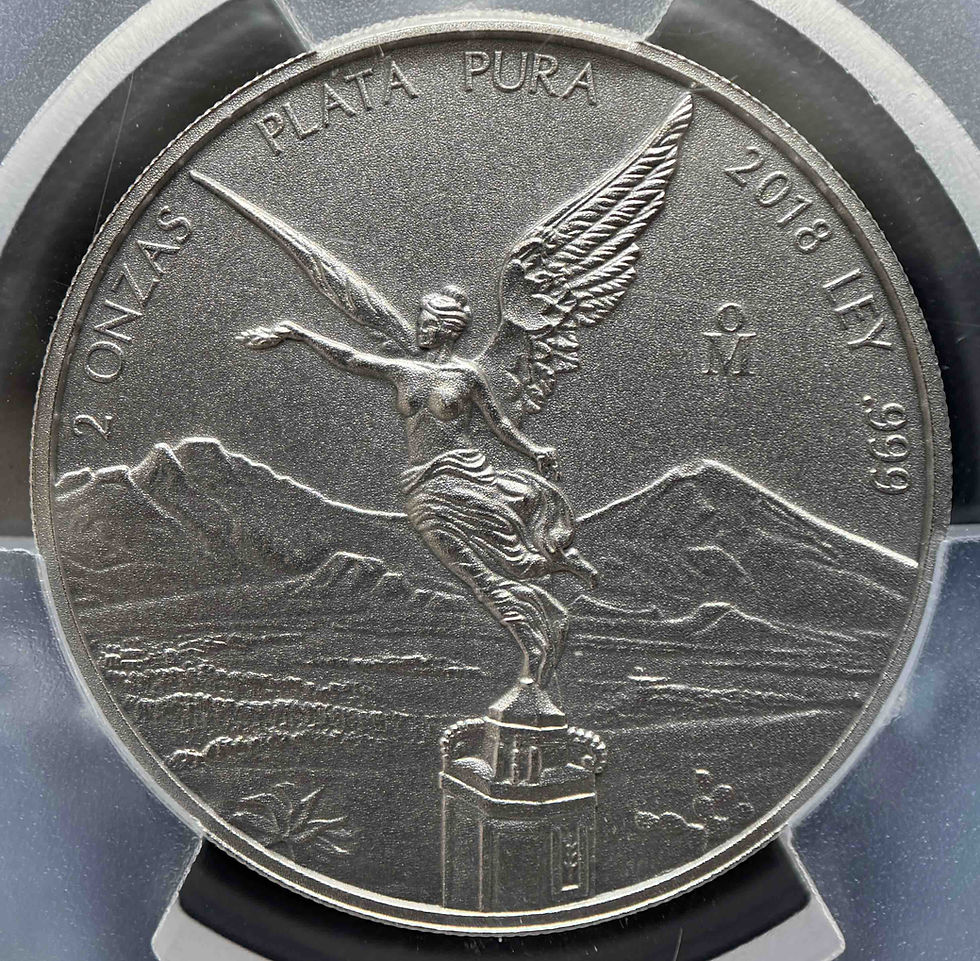 Thumbnail: 2018 Mexican Libertad 2 oz Antique Finish Silver Coin, PCGS SP70 Graded, Antique Finish Pure Silver, Goldsilverjapan
