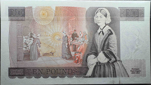 イギリス銀行 10ポンド紙幣（フローレンス・ナイチンゲール肖像