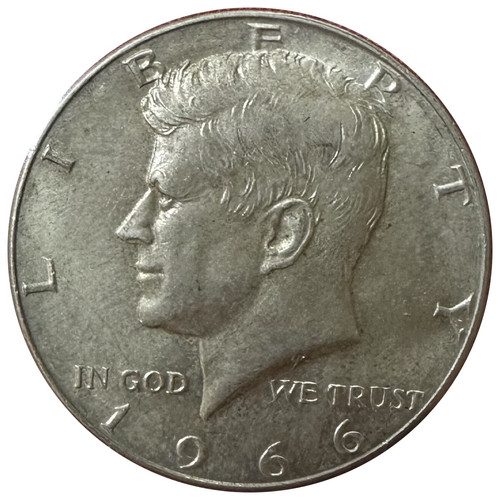 アメリカ 1966年 ケネディ ハーフダラー銀貨 40%シルバー 流通品