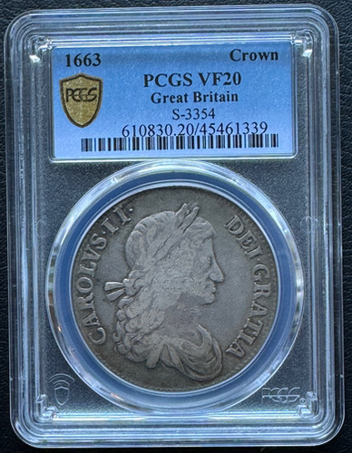 1663年（1660~1685）イギリス クラウン銀貨Charles II チャールズ2世