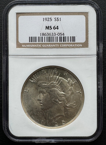 アメリカピースダラー銀貨1925 NGC MS 64