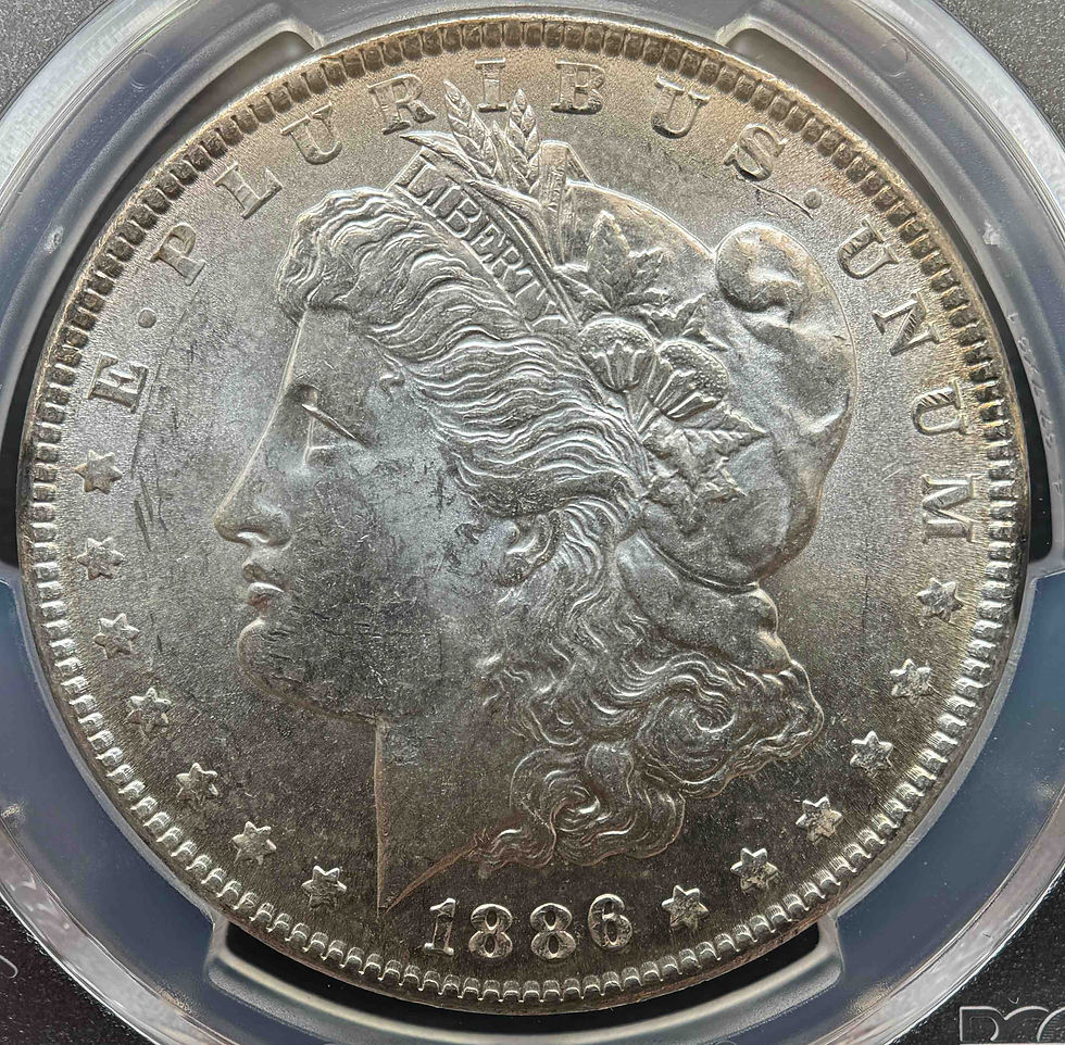 アメリカ1886年モーガンダラー1ドル銀貨PCGS MS66+ アメリカ1886年1ドル銀貨 モルガンダラー（美品上） - セキグチ