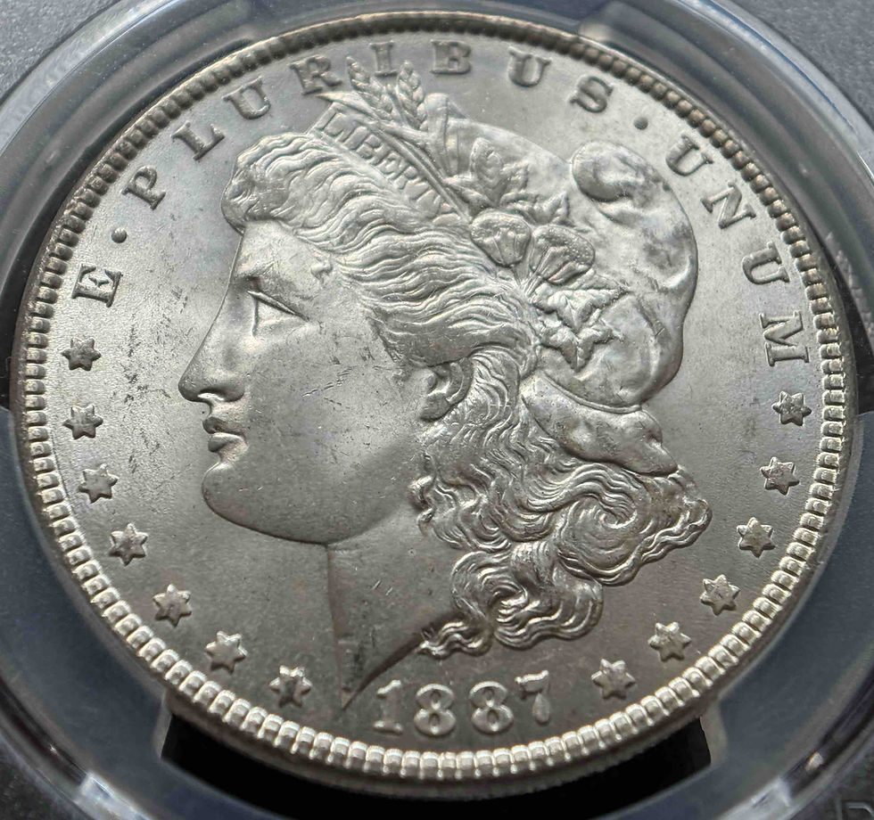 الصورة المصغرة: عملة مورغان دولار فضية لعام 1887 | درجة PCGS MS66 | تحفة فنية من التاريخ الأمريكي