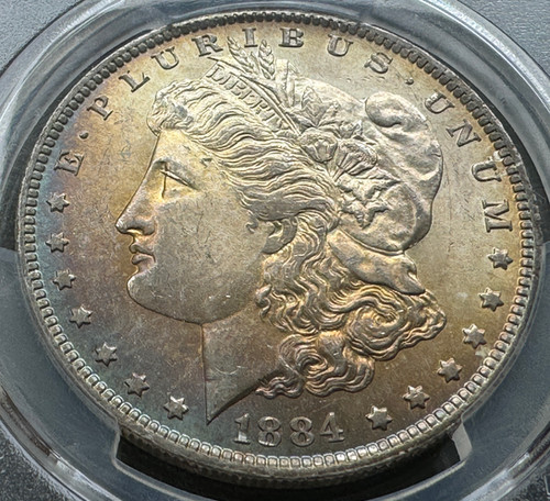 アメリカ モルガンダラー銀貨1884 O PCGS MS 63トーンコイン