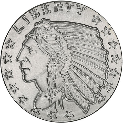 1/2オンス .999 純銀 インディアンヘッド & イーグル シルバーラウンド