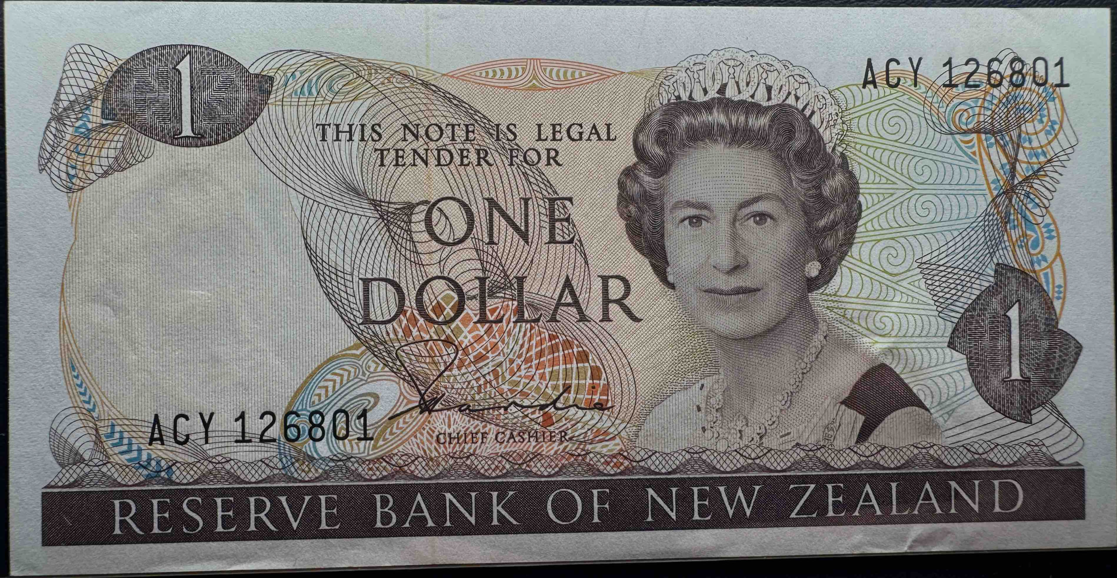 뉴질랜드 준비은행 1달러 지폐(Reserve Bank of New Zealand One Dollar)
