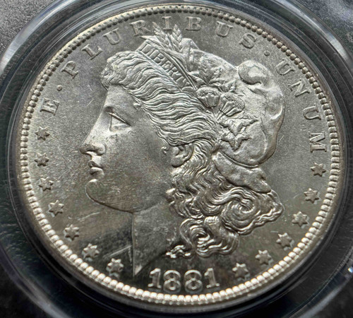 1881年 モルガン・ダラー 銀貨　査定済み 1881-S モルガンダラー MS64PL｜アメリカ銀貨の象徴｜PCGS認定