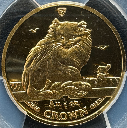 1/2 クラウン 1995 マン島キャット金貨 1/2 オンス ターキッシュ
