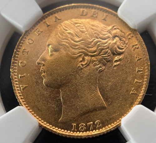 1872年 メルボルン造幣局発行 オーストラリア 1ソブリン金貨 シールド