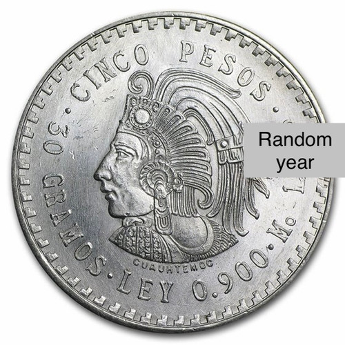 1948年 メキシコ 5ペソ 銀貨 銀0.900 メキシコ 5ペソ銀貨 クアウテモック銀貨 ｜1947-1948 メキシコ大型
