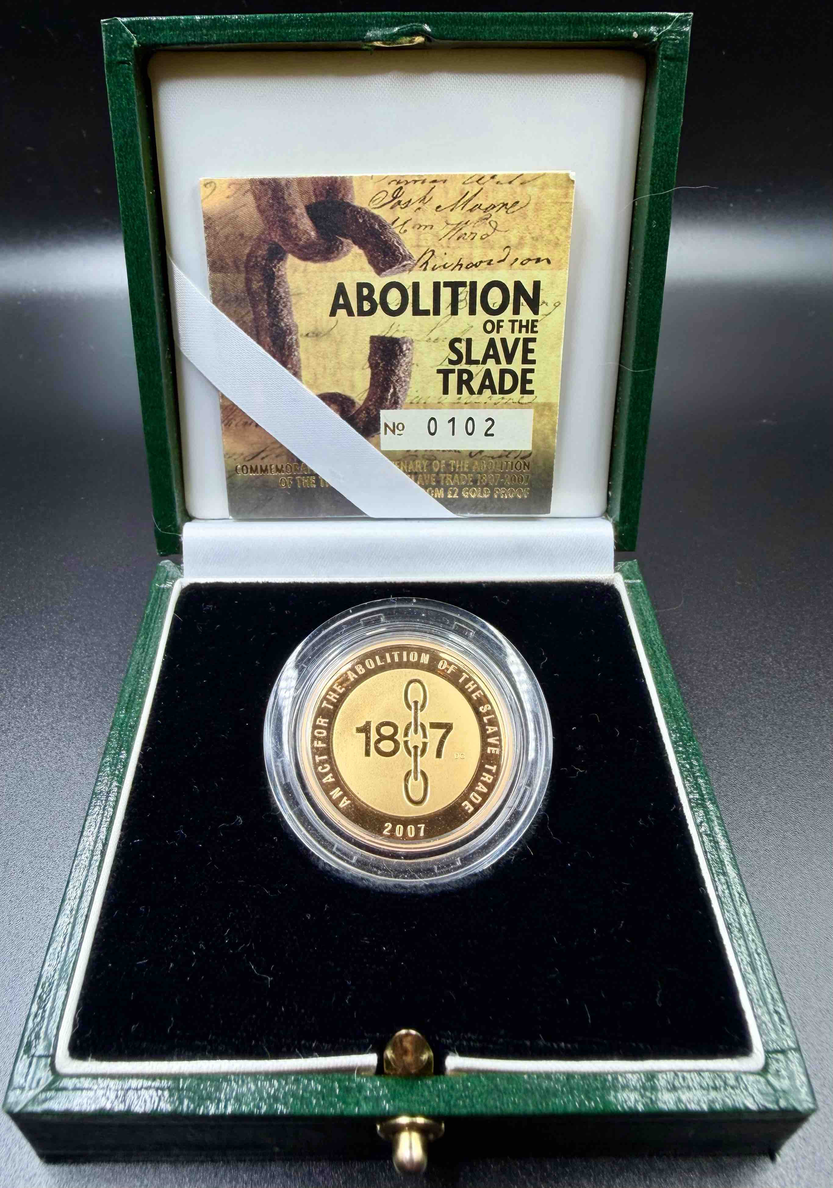 2007年 奴隷貿易廃止200周年記念 2ポンド金貨 プルーフコイン|Abolition of the Slave Trade £2 Gold Proof