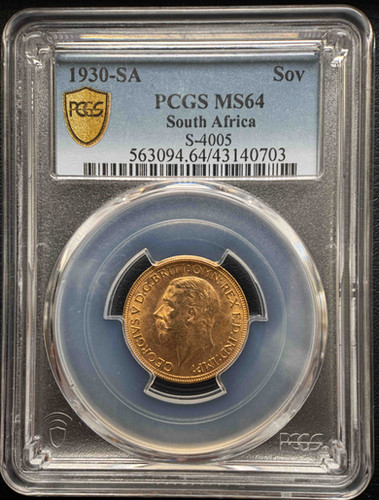1930年南アフリカ ソブリンアンティーク金貨 PCGS MS64 ジョージ5世 1930年 南アフリカ ソブリン金貨 PCGS MS64 | GoldSilverJapan
