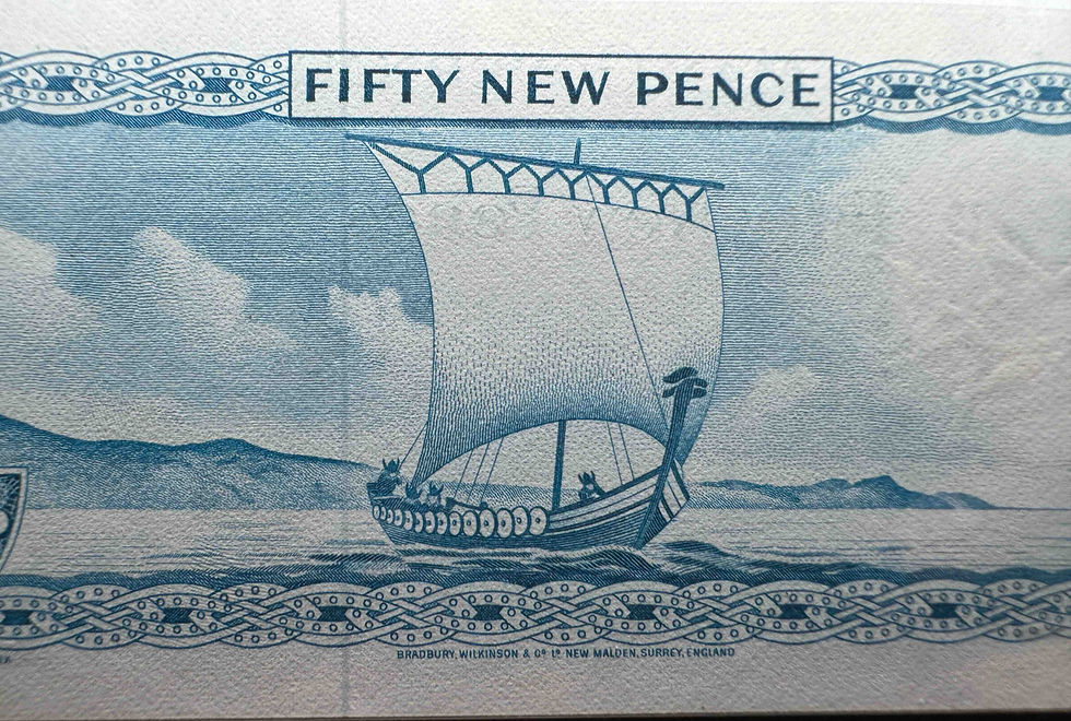 Miniaturbild: Fünfzig-Neue-Pence-Banknote der Regierung der Isle of Man