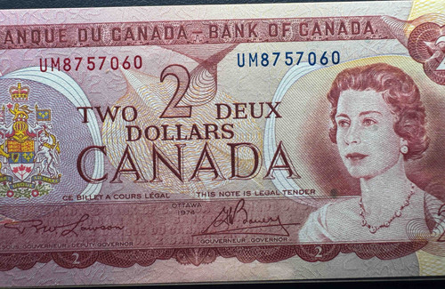 カナダ銀行 2ドル紙幣（Bank of Canada Two Dollars 1974年発行