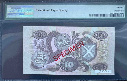 PMG66 EPQ スコットランド銀行 10ポンド紙幣 SPECIMEN 1992-94年 Pick