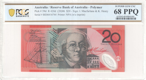オーストラリア 20ドル紙幣 ポリマー Reserve Bank of Australia $20 オーストラリア 20ドル紙幣 ポリマー Reserve Bank of Australia $20