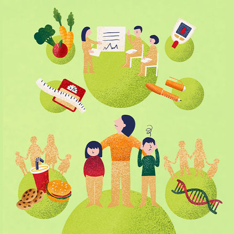 Illustration om diabetes hos børn - illustrationer af illustrator og grafisk designer Ellen Kirstine Stenbæk Jensen bosat imellem Hedensted, Horsens og Vejle. Løser opgaver for kunder i hele Danmark.