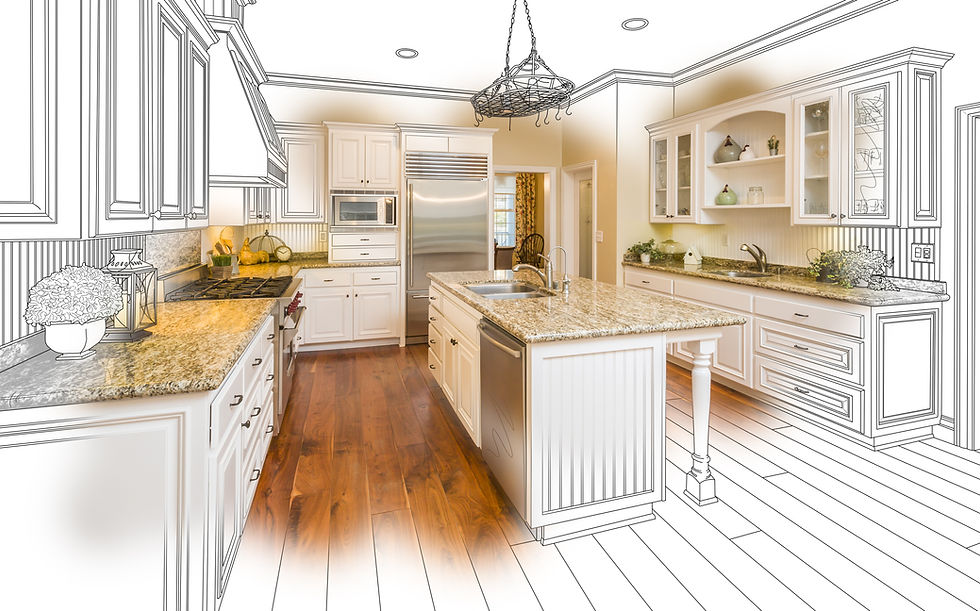 Beautiful Custom Kitchen Design Drawing and Brushed In Photo Combination..jpg